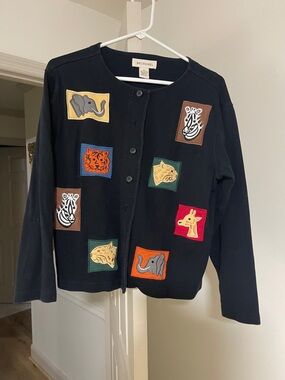 Vintage animal stitch cardigan